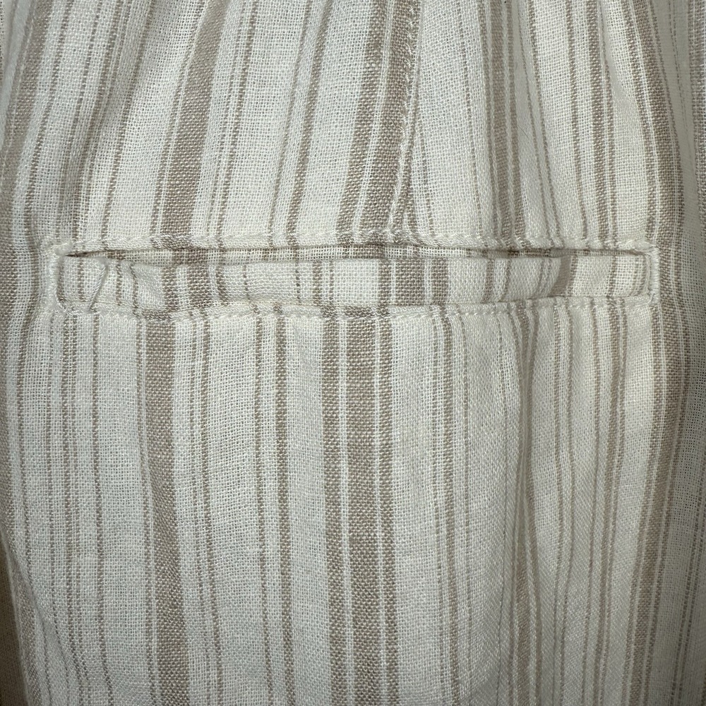 NEW Sonoma Striped 2X Linen Blend High Rise Straight Leg Pants White Beige NWT - Picture 4 of 7